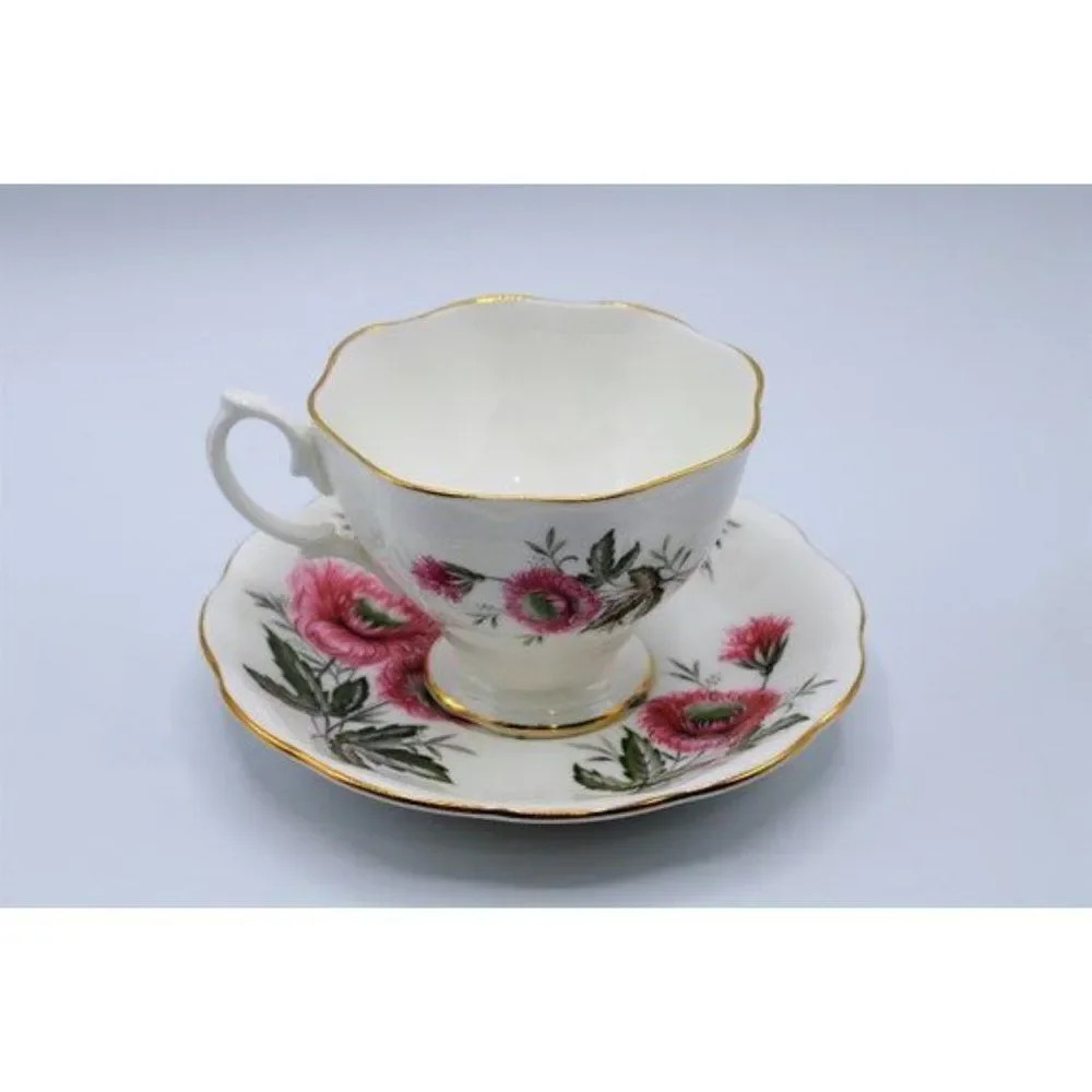 Royal Albert Hawthorne Thistle Teacup and Saucer